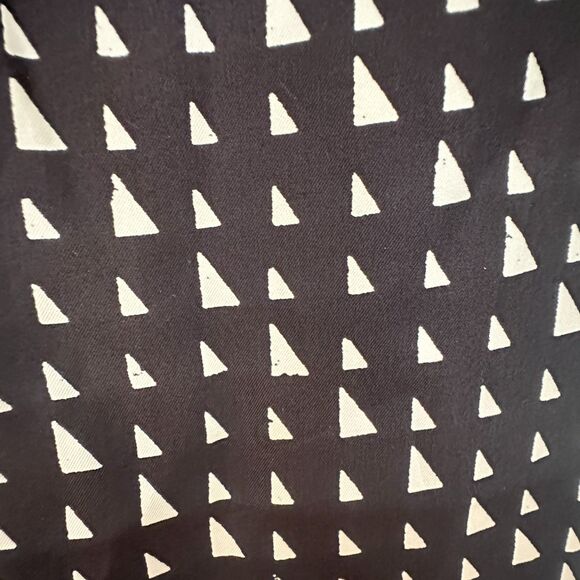 Theory Silk Triangle Print Pull-On Trouser Navy Ivory Print Size 8 - Picture 8 of 10